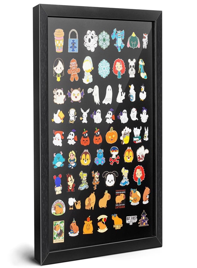 tutata 12x16 Pin Display Case, Enamel Pin Display Frame, Pin Collection Display, Shadow Box for Wall Display, Black - Image 1